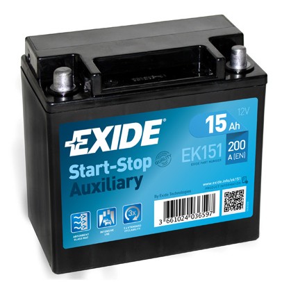 Слика на акумулатор EXIDE Start-Stop Auxiliary EK151 за Jaguar F-Pace (X761) 3.0 AWD - 340 коњи бензин