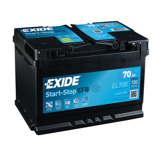 Слика на акумулатор EXIDE Start-Stop EFB EL700 за Skoda Karoq (NU7) 1.6 TDI - 115 коњи дизел