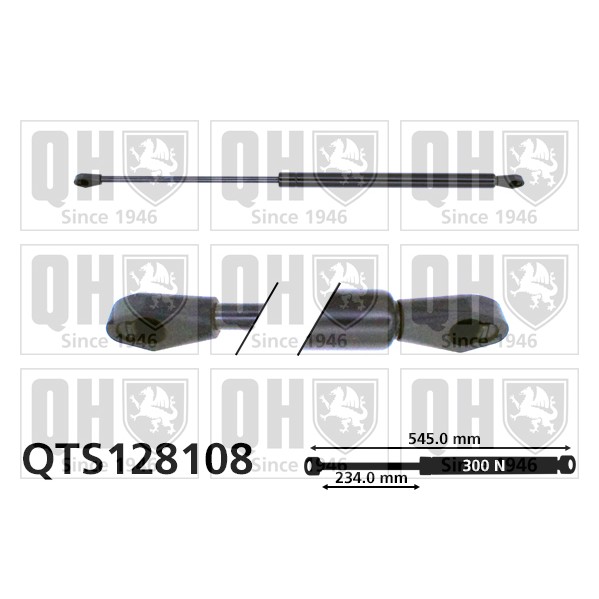 Слика на Амортизер за багажник QUINTON HAZELL QTS128108 за Citroen AX Hatchback ZA 14 D - 52 коњи дизел