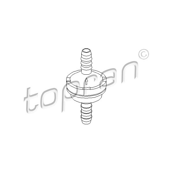 Слика на Вентил, појачувач на сопирачката сила TOPRAN 206 111 за Opel Vita C 1.2 - 75 коњи бензин