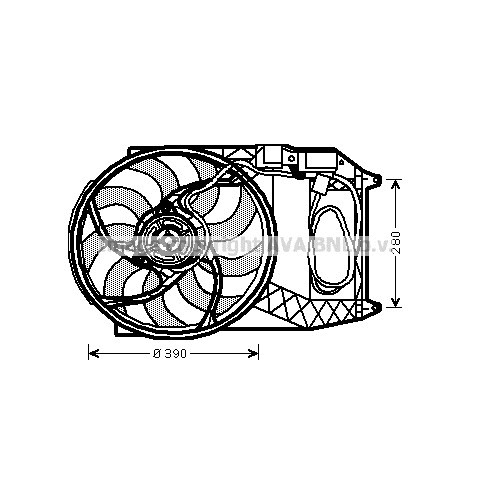 Слика на Вентилатор за радиатор AVA QUALITY COOLING BW7524 за Mini (R50,R53) Hatchback One D - 88 коњи дизел