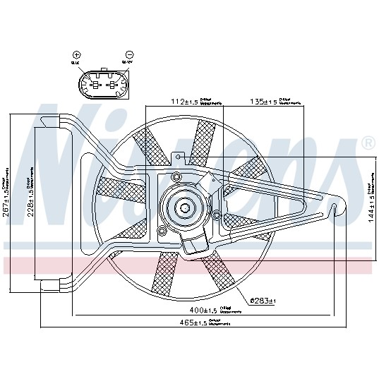 Слика на Вентилатор за радиатор NISSENS 85041 за Citroen AX Hatchback ZA 1.3 Sport - 95 коњи бензин