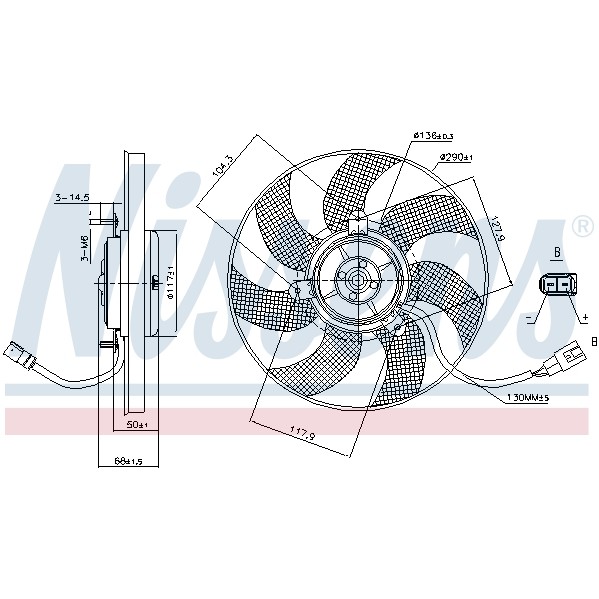Слика на Вентилатор за радиатор NISSENS 85680 за Audi A3 (8P1) 2.0 TDI 16V - 140 коњи дизел