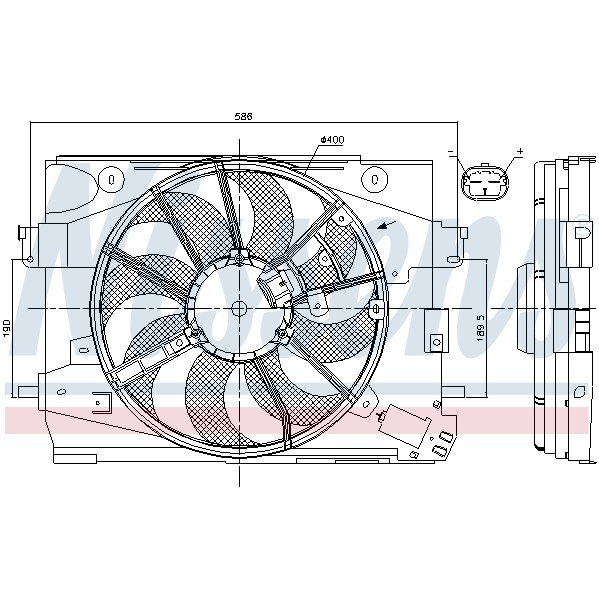 Слика на Вентилатор за радиатор NISSENS 85892 за Dacia Lodgy 1.5 dCi - 90 коњи дизел