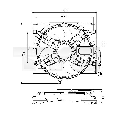 Слика на Вентилатор за радиатор TYC 803-0011 за BMW 3 Compact E46 320 td - 150 коњи дизел