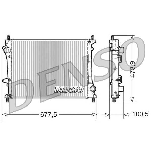 Слика на Воден радиатор (ладник) DENSO DRM09037 за Fiat Multipla 186 1.9 JTD (186AXE1A) - 120 коњи дизел