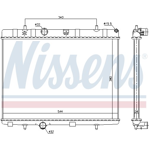 Слика на Воден радиатор (ладник) NISSENS 636007 за Peugeot 208 1.0 - 68 коњи бензин