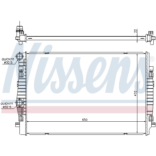 Слика на Воден радиатор (ладник) NISSENS 65304 за VW Arteon (3H7) 2.0 TDI - 150 коњи дизел