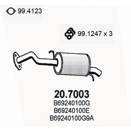 Слика на Заден издувен лонец ASSO 20.7003 за Mazda 30X Coupe (EC) 1.6 i - 88 коњи бензин