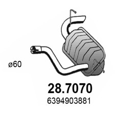 Слика на Заден издувен лонец ASSO 28.7070 за Mercedes Viano (w639) CDI 2.0 4-matic - 109 коњи дизел