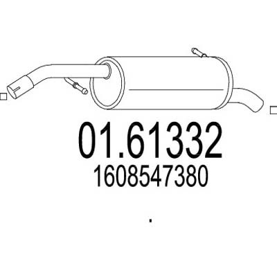 Слика на Заден издувен лонец MTS 01.61332 за Peugeot 208 1.2 - 82 коњи бензин