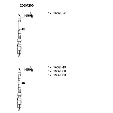 Слика на кабли за свеќици - комплет сет кабли BREMI 206M200 за Skoda Laura (1Z3) 1.6 - 102 коњи бензин