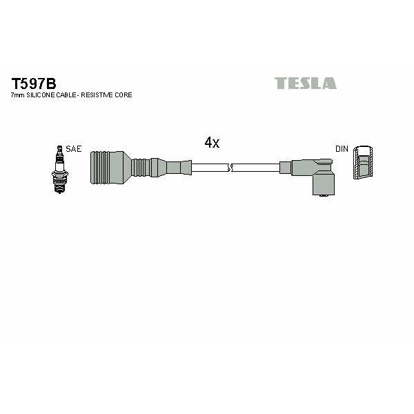 Слика на кабли за свеќици - комплет сет кабли TESLA T597B за Alfa Romeo 146 (930) Sedan 1.4 i.e. - 90 коњи бензин
