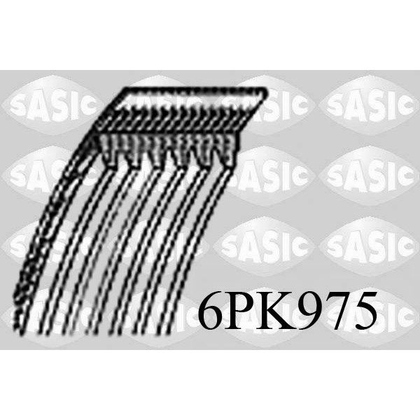 Слика на канален (линиски) ремен SASIC 6PK975 за VW Vento Sedan (1H2) 1.6 - 101 коњи бензин