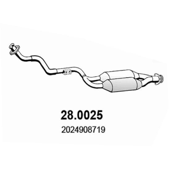 Слика на катализатор ASSO 28.0025 за Mercedes C-class Saloon (w202) C 230 Kompressor (202.024) - 193 коњи бензин