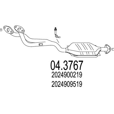 Слика на катализатор MTS 04.3767 за Mercedes C-class Saloon (w202) C 280 (202.028) - 193 коњи бензин