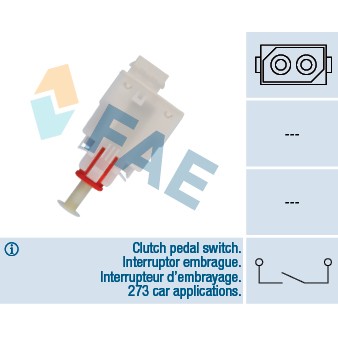 Слика на ключ, задействане на съединителя (Geschwindigkeitsregelanlag; ключ, задействане на съединителя; ключ, задействане на съединителя (газоразпределение) FAE 24465 за BMW 3 Compact E46 316 ti - 115 коњи бензин