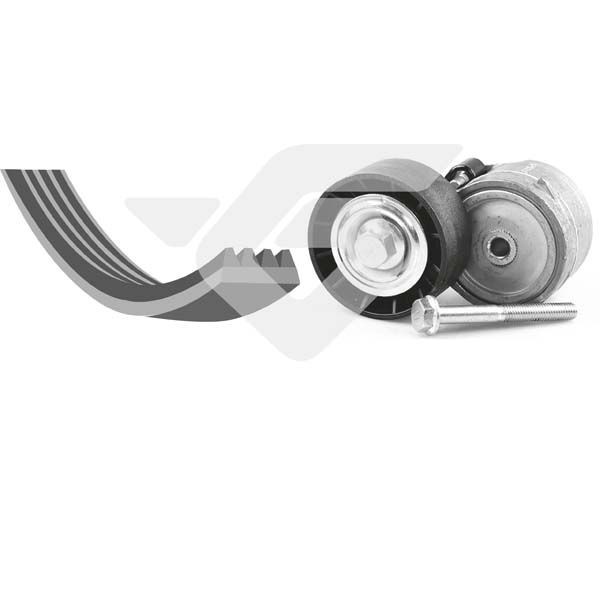 Слика на Комплет линиски ремен и затегачи HUTCHINSON KHV 53 за Alfa Romeo GTV (916C) 2.0 T.SPARK 16V (916.C2__, 916C2C00) - 150 коњи бензин