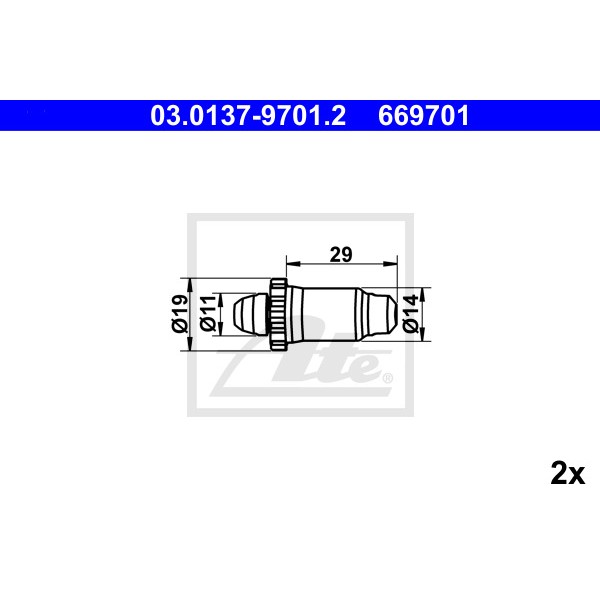 Слика на комплет осигурачи, гуртни за рачна сопирачка ATE adjusting nut 03.0137-9701.2 за BMW 3 Sedan E46 316 i - 105 коњи бензин