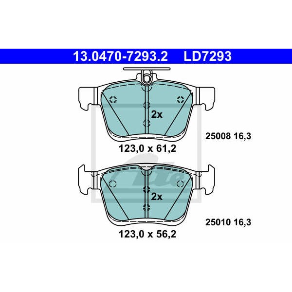 Слика на комплет феродо, дискови кочници ATE Ceramic 13.0470-7293.2 за Seat Ateca (KH7) 2.0 TDI - 150 коњи дизел