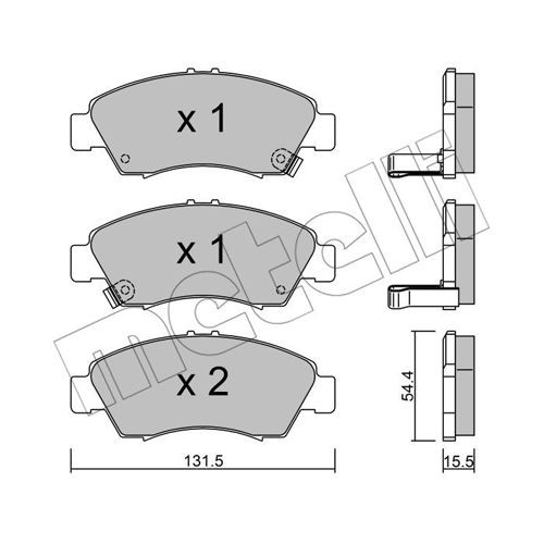 Слика на комплет феродо, дискови кочници METELLI 22-0138-0 за Honda Logo (GA3) 1.3 - 65 коњи бензин