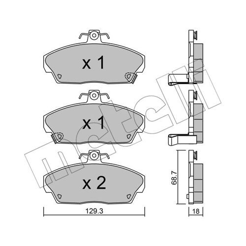 Слика на комплет феродо, дискови кочници METELLI 22-0174-0 за MG Express 2.0 TD - 113 коњи дизел