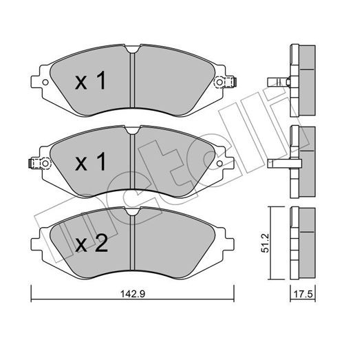 Слика на комплет феродо, дискови кочници METELLI 22-0294-0 за CHEVROLET LACETTI J200 Hatchback 1.4 16V - 95 коњи бензин