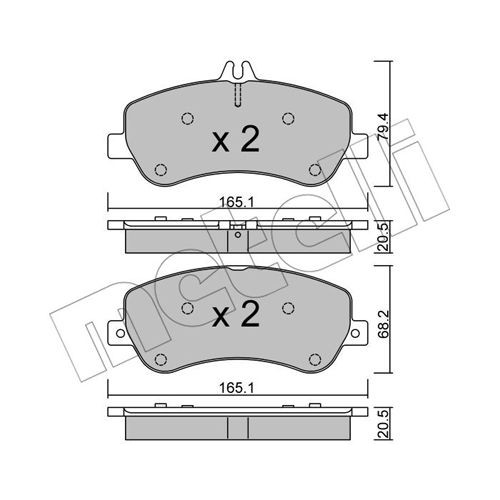 Слика на комплет феродо, дискови кочници METELLI 22-0825-0 за Mercedes GLK-class (x204) 220 CDI 4-matic (204.984) - 163 коњи дизел