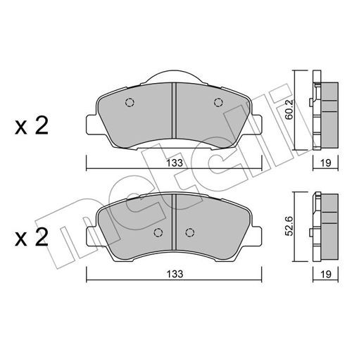 Слика на комплет феродо, дискови кочници METELLI 22-0982-0 за Peugeot 301 1.2 VTi 82 - 82 коњи бензин