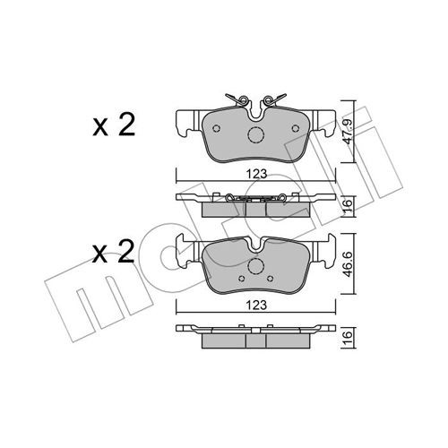 Слика на комплет феродо, дискови кочници METELLI 22-1038-0 за BMW X2 (F39) sDrive 18 d - 150 коњи дизел
