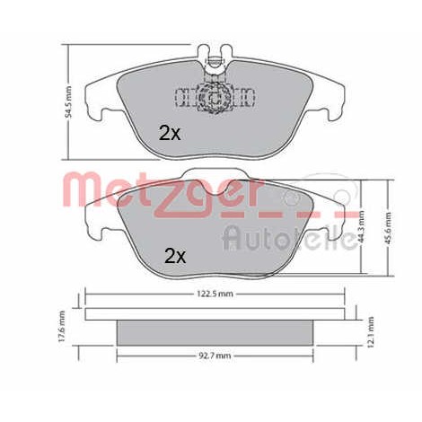 Слика на комплет феродо, дискови кочници METZGER 1170132 за Mercedes GLK-class (x204) 280 4-matic (204.981) - 231 коњи бензин