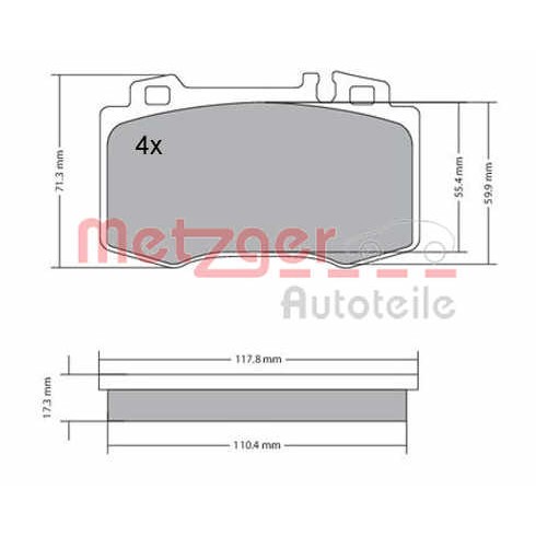 Слика на комплет феродо, дискови кочници METZGER 1170137 за Mercedes C-class Estate (s203) C 200 CDI (203.204) - 116 коњи дизел