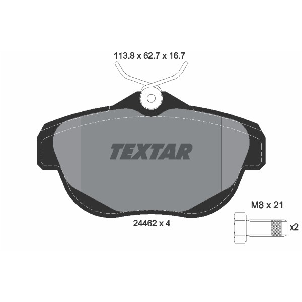 Слика на комплет феродо, дискови кочници TEXTAR 2446201 за Citroen C6 Sedan 3.0 HDi - 241 коњи дизел