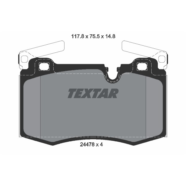 Слика на комплет феродо, дискови кочници TEXTAR Q+ 2447801 за Mini Clubman (R55) Estate John Cooper Works - 211 коњи бензин