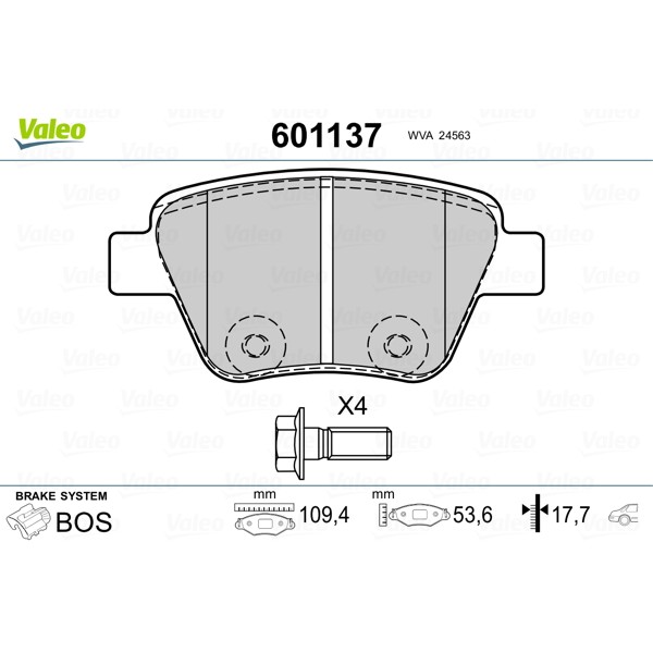 Слика на комплет феродо, дискови кочници VALEO 601137 за VW EOS (1F7,1F8) 2.0 FSI - 150 коњи бензин