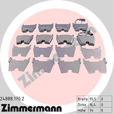 Слика на комплет феродо, дискови кочници ZIMMERMANN 24888.170.2 за VW Phaeton (3D2) 3.0 V6 TDI 4motion - 240 коњи дизел