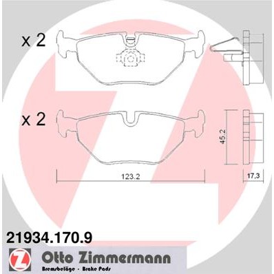 Слика на комплет феродо, дискови кочници ZIMMERMANN pb:z 21934.170.9 за BMW 3 Compact E46 316 ti - 115 коњи бензин