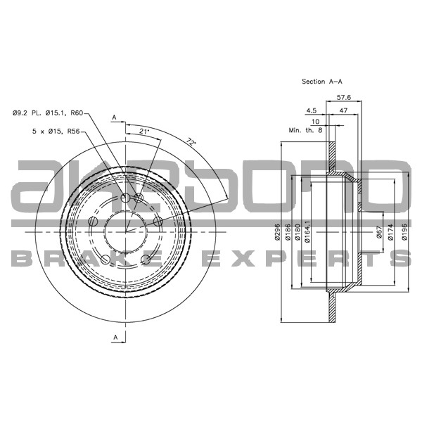Слика на кочионен диск AKEBONO Standard BN-0209 за Mercedes Viano (w639) CDI 2.0 4-matic - 136 коњи дизел