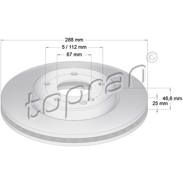 Слика на кочионен диск TOPRAN Coated 400 856 за Mercedes C-class Estate (s202) C 240 T (202.086) - 170 коњи бензин