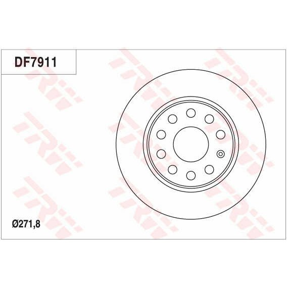 Слика на кочионен диск TRW DF7911 за Audi A3 (8P1) 2.0 TDI 16V - 140 коњи дизел