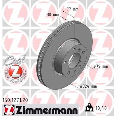 Слика на Кочионен диск ZIMMERMANN COAT Z 150.1271.20