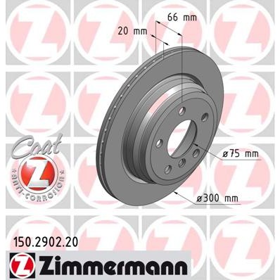 Слика на кочионен диск ZIMMERMANN COAT Z 150.2902.20 за BMW 3 Touring F31 320 d xDrive - 184 коњи дизел