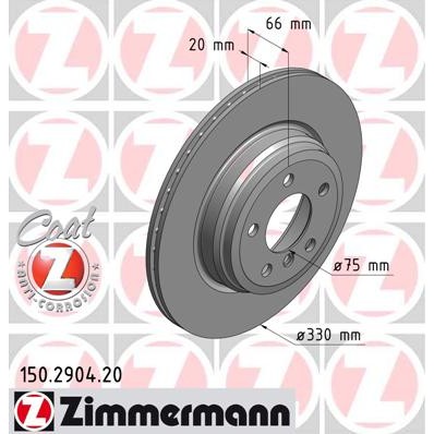 Слика на кочионен диск ZIMMERMANN COAT Z 150.2904.20 за BMW 3 Touring F31 335 i - 340 коњи бензин