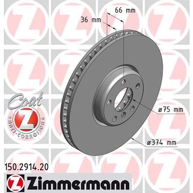Слика на Кочионен диск ZIMMERMANN COAT Z 150.2914.20