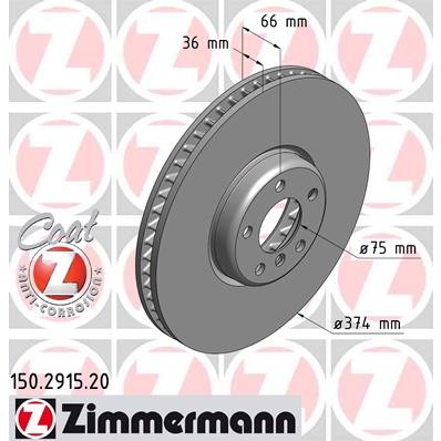 Слика на Кочионен диск ZIMMERMANN COAT Z 150.2915.20
