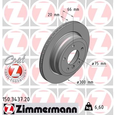 Слика на кочионен диск ZIMMERMANN COAT Z 150.3437.20 за BMW 3 Coupe E92 325 i xDrive - 218 коњи бензин