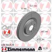Слика 1 на кочионен диск ZIMMERMANN COAT Z 400.3649.20