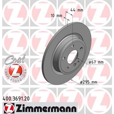 Слика на кочионен диск ZIMMERMANN COAT Z 400.3691.20 за Mercedes GLA-class (x156) GLA 180 CDI (156.912) - 109 коњи дизел
