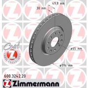 Слика 1 на кочионен диск ZIMMERMANN COAT Z 600.3242.20