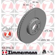 Слика 1 $на Кочионен диск ZIMMERMANN FORMULA F COAT Z 150.2914.32